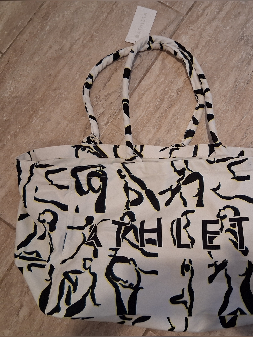 NEW Athleta Power of She Travel Gym Preppy Exercise Vacation Canvas Tote Bag